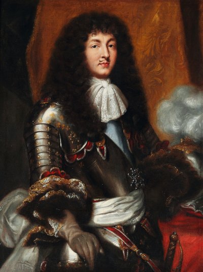 ルイ14世、ダークフルボトムウィッグとアーマー 作： Pierre Mignard